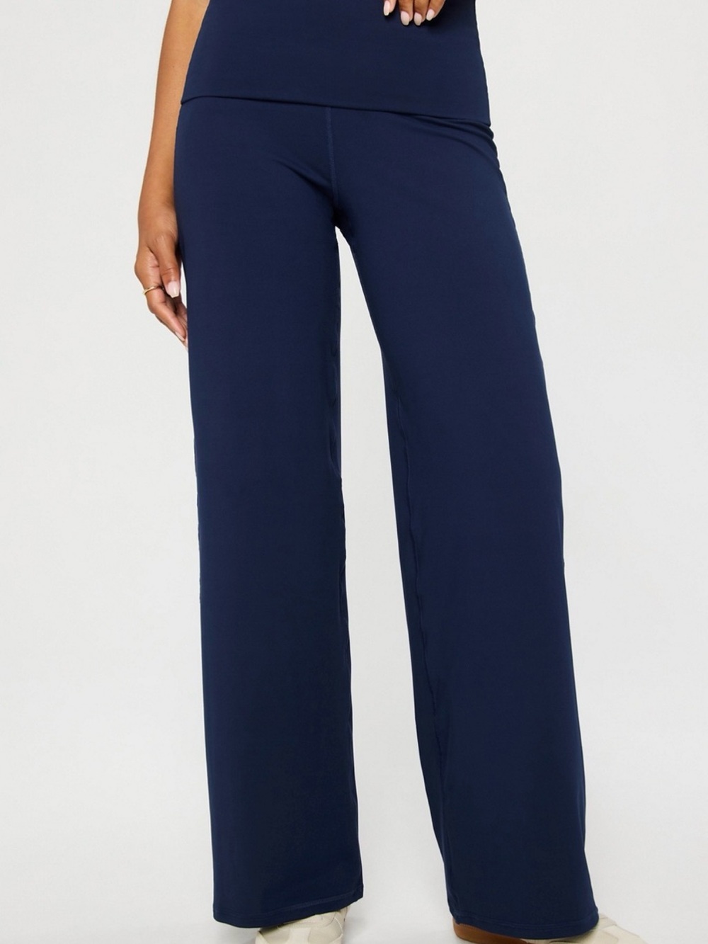 Fabletics Navy Wide-Leg High-Rise Pants
